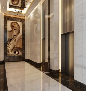 Sảnh thang máy văn phòng Trường Thịnh Building