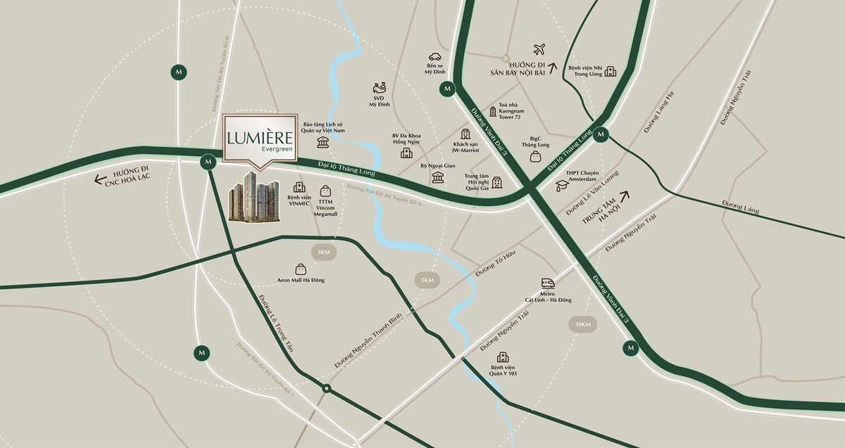 Vị trí lumiere Smart City nằm tại tâm điểm vàng của đại đô thị thông minh